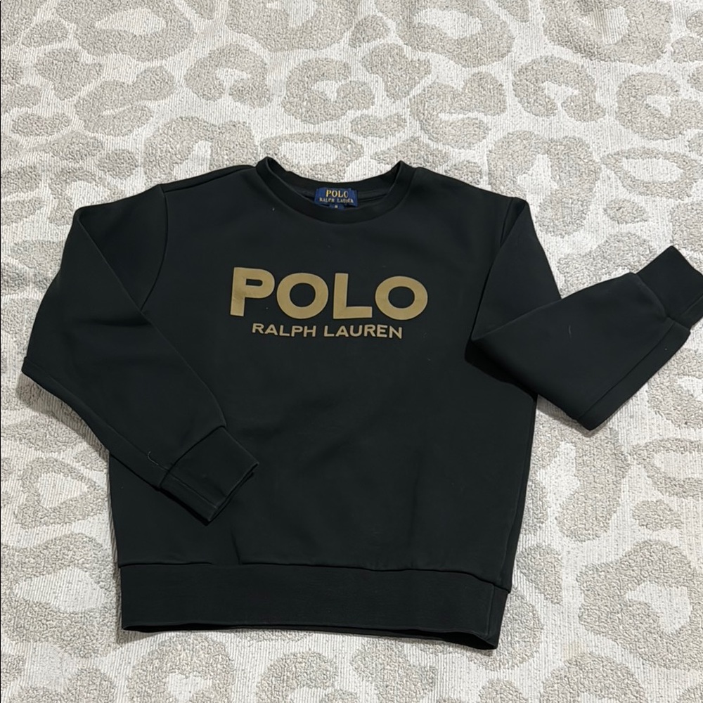 Polo by Ralph Lauren Black Crew Neck Sweater with Bold Logo